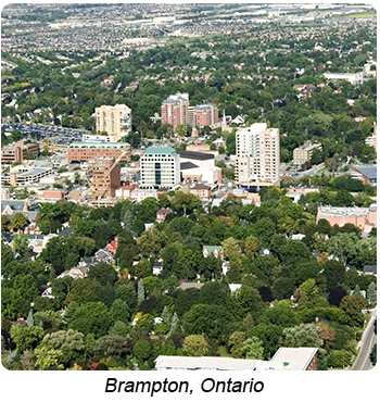 Brampton Ontario - Arial View of Brampton